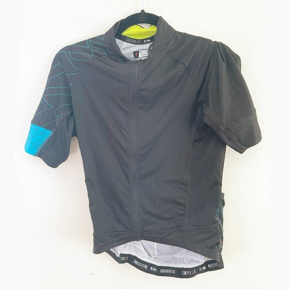 Specialized Form Fit Deflect UV male jersey Medium Black with blue Cycling Poly - Picture 1 of 4